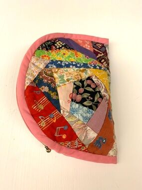 Colorful Quilted Patchwork Zippered Pouch